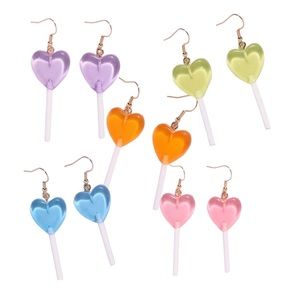 1 pair Heart Shaped Lollipop Earrings